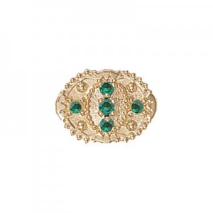 14 Karat Gold Emerald Slide