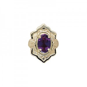 14 Karat Gold Amethyst Slide