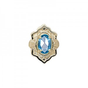 14 Karat Gold Blue Topaz Slide