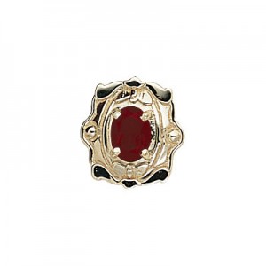 14 Karat Gold Garnet Slide