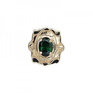 14 Karat Gold Green Tourmaline Slide