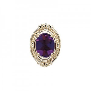 14 Karat Gold Amethyst Slide