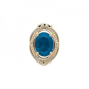 14 Karat Gold Blue Topaz Slide