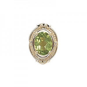 14 Karat Gold Peridot Slide