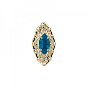 14 Karat Gold Blue Topaz Slide