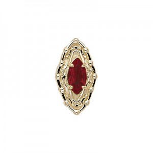 14 Karat Gold Garnet Slide