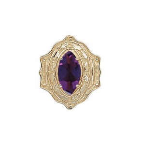 14 Karat Gold Amethyst Slide