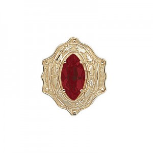 14 Karat Gold Garnet Slide