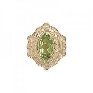 14 Karat Gold Peridot Slide