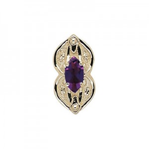 14 Karat Gold Amethyst Slide