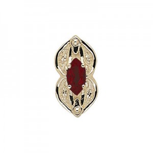 14 Karat Gold Garnet Slide