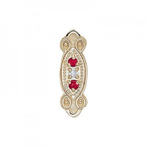 14 Karat Gold Slide with Diamond center and Ruby accents