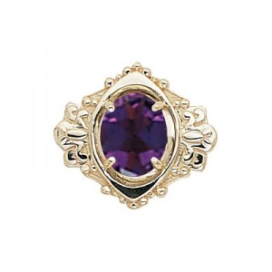 14 Karat Gold Amethyst Slide