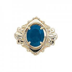 14 Karat Gold Blue Topaz Slide