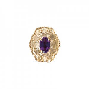 14 Karat Gold Amethyst Slide