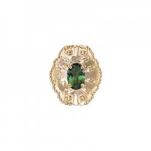 14 Karat Gold Green Tourmaline Slide