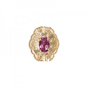 14 Karat Gold Pink Tourmaline Slide