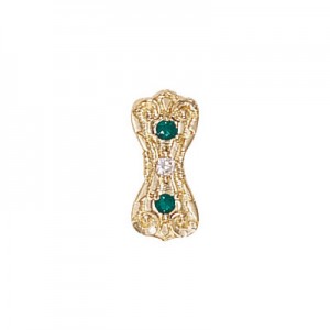 14 Karat Gold Slide with Diamond center and Emerald accents