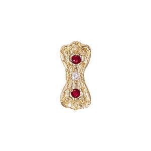 14 Karat Gold Slide with Diamond center and Ruby accents