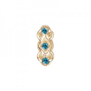 14 Karat Gold Blue Zircon Slide