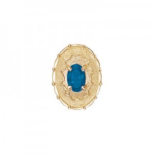 14 Karat Gold Blue Topaz Slide