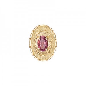 14 Karat Gold Pink Tourmaline Slide