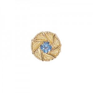 14 Karat Gold Blue Topaz Slide