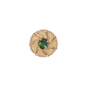 14 Karat Gold Green Tourmaline Slide