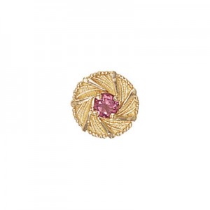 14 Karat Gold Pink Tourmaline Slide