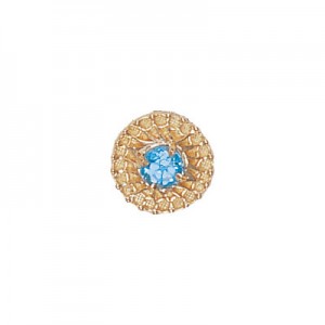 14 Karat Gold Blue Topaz Slide