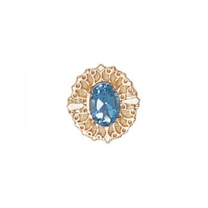 14 Karat Gold Blue Topaz Slide