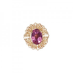 14 Karat Gold Pink Tourmaline Slide