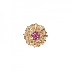 14 Karat Gold Pink Tourmaline Slide