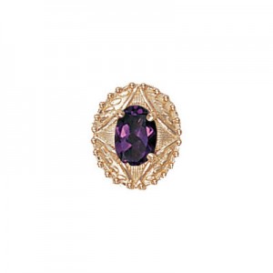 14 Karat Gold Amethyst Slide