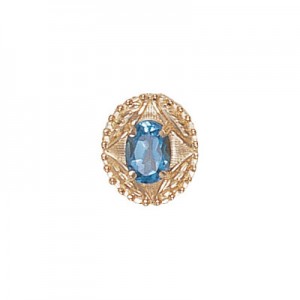 14 Karat Gold Blue Topaz Slide