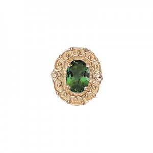 14 Karat Gold Green Tourmaline Slide