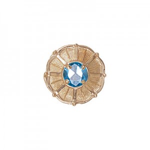 14 Karat Gold Blue Topaz Slide