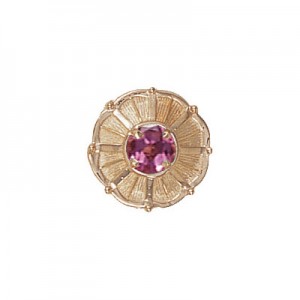 14 Karat Gold Pink Tourmaline Slide