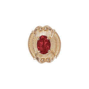 14 Karat Gold Garnet Slide