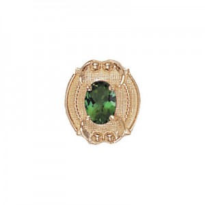 14 Karat Gold Green Tourmaline Slide