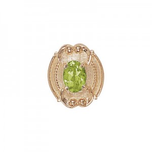 14 Karat Gold Peridot Slide