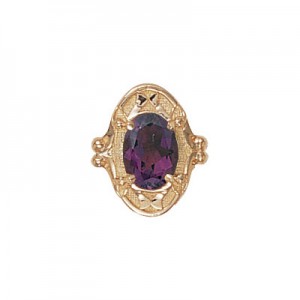 14 Karat Gold Amethyst Slide