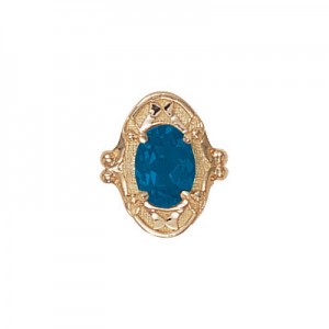 14 Karat Gold Blue Topaz Slide