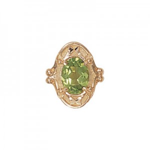 14 Karat Gold Peridot Slide