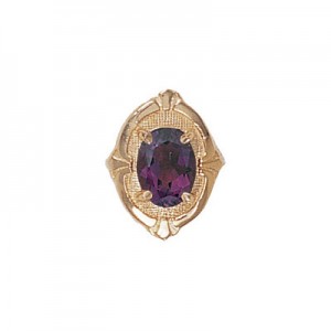 14 Karat Gold Amethyst Slide