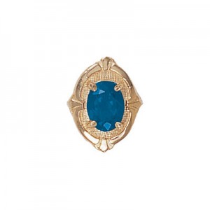 14 Karat Gold Blue Topaz Slide