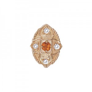 14 Karat Gold Slide with Citrine center and Diamond accents