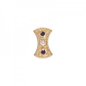 14 Karat Gold Slide with Diamond center and Amethyst accents