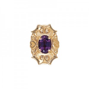 14 Karat Gold Amethyst Slide