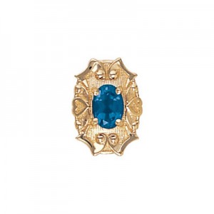 14 Karat Gold Blue Topaz Slide